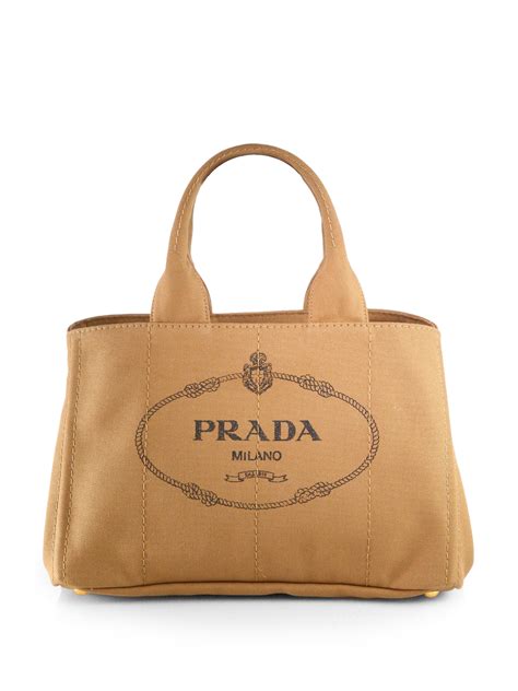 prada logo canvas tote|prada fabric tote price.